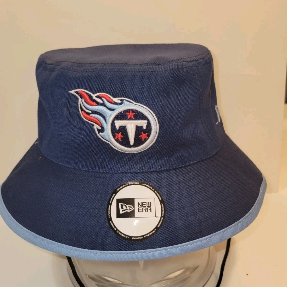 New Era Tennessee Titans Navy and Light Blue Bucket Hat with Embroidered Logo